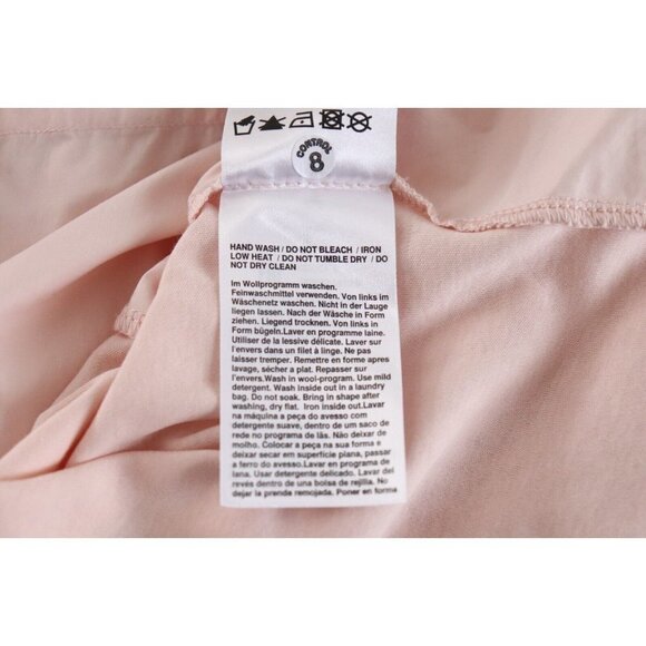 Luisa Cerano Women's US8 Pink T-Shirt 3/4 Sleeve Cotton Tie-Back Peplum Top $325 - Picture 8 of 10